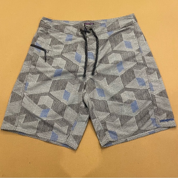 Men’s Patagonia Wavefarer Board Shorts Gridley Leaden Blue Size 36 - Picture 1 of 11